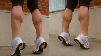 The Crazy Muscular Calves Of An Olympic Lifter Outdoors