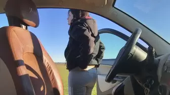 Miss Minnie almost broke the car to shoot this pedal pumping video 