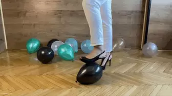 POPPING BALLOONS AFTER PARTY IN HIGH HEELS - MP4 HD