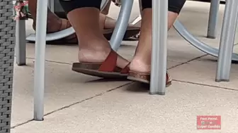 Lunchtime Ebony Feet Full Under The Table Candid Shoe Plays
