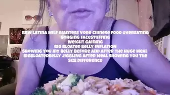 BbW latina Milf Giantess Vore Chinese Food OverEating Gorging FaceStuffingWeight GainingBig Bloated Belly INFLATION Showing you my Belly before and After the Huge Meal BigBloatedBelly JIGGLING After Meal Showing you theSizE Difference avi