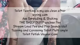 Toilet Twerking is my ass clean after wiping cam Ass Spreading & Shaking THE DAILY DUMP upclose Pee Stream Loud Pee and Plop Sounds Nail Tapping and Caressing Toilet Multi angle Toilet Fetish Voyeur Cam