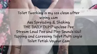 Toilet Twerking is my ass clean after wiping cam Ass Spreading & Shaking THE DAILY DUMP upclose Pee Stream Loud Pee and Plop Sounds Nail Tapping and Caressing Toilet Multi angle Toilet Fetish Cam av