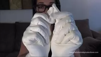 White leather glove jerk off POV_wmv_