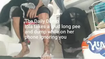 Daily Dump lola takes a loud long pee and dump while on her phone ignoring you avi