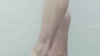 After Shower Barefoot Muscle Worship and Flex