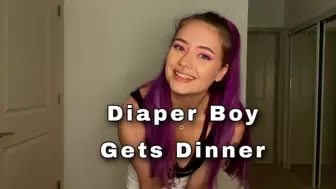Diaper Boy Gets Dinner