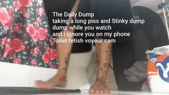 The Daily Dump taking a a long piss nasty stinky dump while you watch toilet fetish voyrur cam