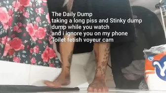 The Daily Dump taking a a long piss nasty stinky dump while you watch toilet fetish voyrur cam avi