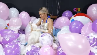 Bunny Destroys Balloons-Inflatables for Surprise Party 4K (3840x2160)