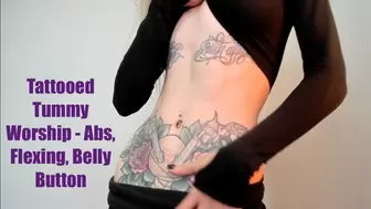 Tattooed Tummy Worship - Abs, Flexing, Belly Button
