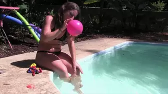 Poolside Balloon BlowUp By Mouth - WMV