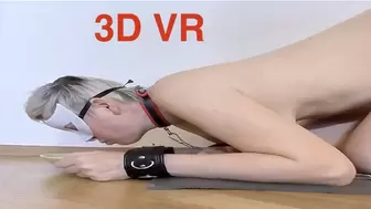 Submissive collared MILF eats off the floor 3D VR
