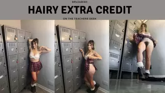 Hairy Girl Gets Extra Credit On Desk