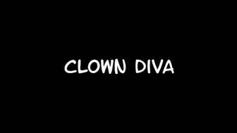 Clown Diva blows bubble gum