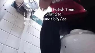 Twerking Toilet Fetish Time In a Public toilet Stall loud pee sounds big Ass Shaking and jiggle avi