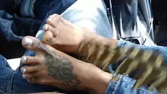 Caramel Cutie Sexy Foot Pose Pt 2 with Tickle Attempt