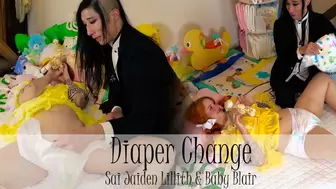 Diaper change - MP4 SD - with SaiJaidenLillith & BabyBlair