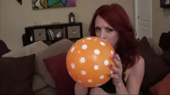 Sexy Tattoo Model Loves Blowing Balloons until they POP! (mp4)