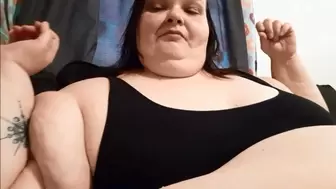 Eating Whoppers and Belly Breast Play Fat Jiggles