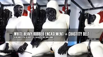 White Heavy Rubber Encasement + Chastity Belt