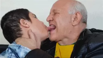 GRANDPA KISSING THE BEAUTIFUL CLEANING LADY -- BY ALBERT 72 YRS & LAURA 20 YRS - CLIP 4 IN FULL HD