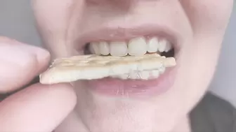 Crushing crackers with my strong teeth