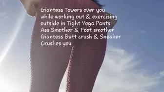 Giantess Towers over you while working out & exercising outside in Tight Yoga Pants Ass Smother & Foot smother Giantess Butt crush & Sneaker Crushes you avi