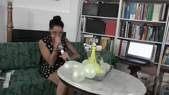 Stefania Blows a "Bunch-O-Balloons" Simultaneously - Trial 2 (MP4 - 1080p)