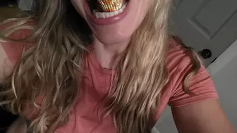 Tall mouth of Reese's cups