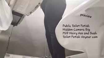 Hidden Cam PUBLIC Toilet Fetish Voyeur cam Milf Big Ass Hairy bush in Restaurants public toilet stall