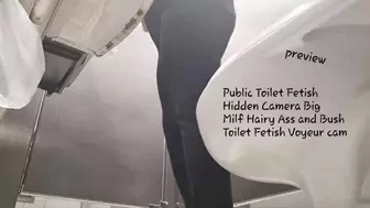 Hidden Cam PUBLIC Toilet Fetish Voyeur cam Milf Big Ass Hairy bush in Restaurants public toilet stall avi