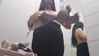 Bra try on in Dressing Room Latina milf trying on bras All Natural Big Boob cam 36 DD Breasts and Bra Fetish