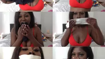 Zippy self gagging with her panties and microfoam tape (mp4)