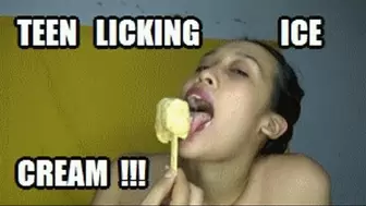 TONGUE FETISH LICKING THREE DIFFERENT ICE CREAMS TEEN PUCCA KIP4K SD WMV