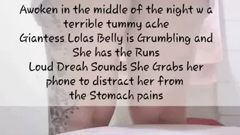 Awoken in the middle of the night w a terrible tummy ache Giantess Lolas Belly is Grumbling and She has the Runs Loud Dreah Sounds She Grabs her phone to distract her from the Stomach pains mkv