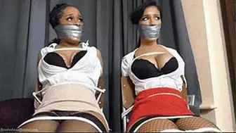 Tatti & Tamara in: Left Severely Gagged & Bound While the Time Bomb Ticked, They Sure Were Glad That War Hero Office Cleaner Stopped By! (HD)