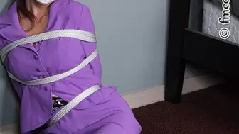 Glamourous Holly Manning Sits as a Tied and Tape Gagged Hostage!