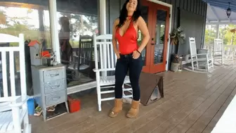 seduction in jeans and uggs outdoor naughty fun