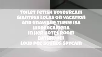 Toilet Fetish Voyeurcam Giantess lolas on vacation and unaware there is a hidden cam in her hotel room bathroom loud pee sounds spycam