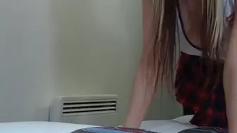 Vertical Video The Masked Amateur Blowjob, Handjob, and Huge Cum on Tits Lucy Blow Job School Uniform