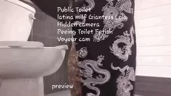 Public Toilet latina milf Giantess Lola Hidden camera Peeing Toilet Fetish Voyeur cam avi