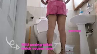 Milf peeing toilet fetish voyeur cam