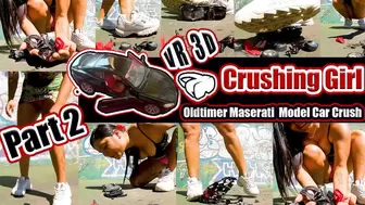 Virtual Reality VR 3D - Part 2 Maserati Total Crush with Fila Sneaker barefoot in my sweaty Fila Sneaker, destroyed, kicked, trampled, crushed, smashed, crushed, Crushing Trample Crush Video cars