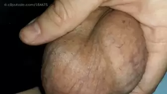 Drained Testicles Closeup POV Massage on The Toilet