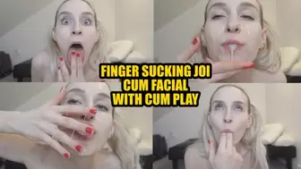 Finger Sucking JOI Cum Facial Cum Play