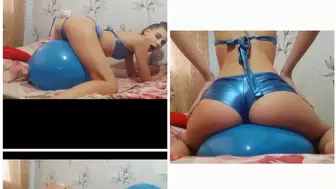 shaking ass over balloons