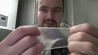This hot cum in a condom from your wife's pussy is for you! compilation!
