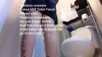 Giantess unaware Naked Milf Toilet Fetish Voyeur cam Giantess is unaware her Las Vegas Airbnb host has placed a hidden cam in her bathroom to watch her go to the toilet 2
