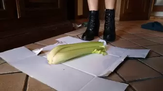Italian girlfriend - celery stomp and walk in ankle boots crush fetish